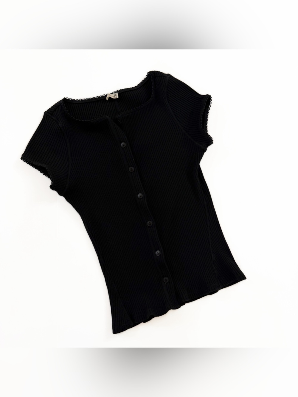 Free People Shirt Womens Medium Black Most Wanted Cardi Black Button Front - Picture 2 of 9